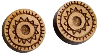Muster Ohrstecker Holz - Boho - Mandala - Rund