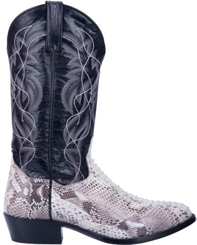 Dan Post Mens Manning Embroidered Pull On Round Toe Dress Boots Mid Calf - Black, Grey - Size 10.5 D