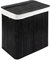 PANA®ECO Bambus Wäschekorb mit Deckel (72 L) • Wäschebox mit herausnehmbaren Wäschesack • Faltbarer Wäschesammler • Badezimmer Wäschetruhe • 100% Bambus • Farbe: Schwarz (40x30x60 cm)