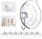 HangerSpace - Ganci a ventosa, in PVC trasparente, con ganci in metallo, 3,2 kg, resistenti, rimovibili, grandi ventose, per cucina, bagno, doccia, parete, finestra, porta in vetro, 8 confezioni
