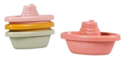 Little Dutch 2007437 Badespielzeug Badeboote 4er Set rosa