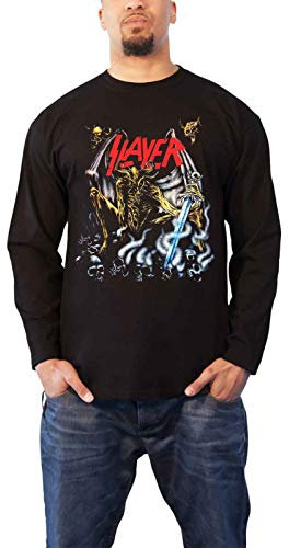 Slayer T Shirt Airbrush Demon Band Logo Nue offiziell Herren Schwarz Long Sleeve