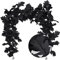 RECUTMS Schwarze Blattgirlande, 2 Stück, 15 m, Halloween-Girlande, Herbstblatt-Girlande, künstlich, hängend, schwarzer Ahorn, Herbst, Dekoration, schwarze Ahorngirlande, Halloween, Heimdekoration