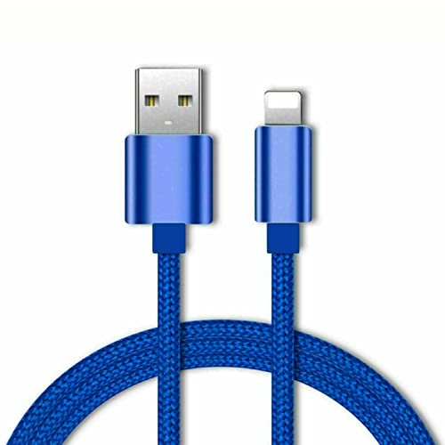 MAXIMUM RANGE E-SELLERS USB Cable Nylon Braided, Charger Wire for iPhone 13 12 Pro 11 Xs Max 6 7 8 Plus 6s, 5 5s SE 5c, for iPad Mini, for iPad Air 2 and for iPad Pro-Blue (2M)