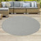 Teppich-Traum Klassisch-moderner Sisal Teppich Wintergarten • In- & Outdoor • in grau, 160 cm Rund