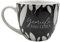 Dekohelden24 Maxi - Kaffeebecher/Tasse aus Porzellan, schwarz-weiß, Motiv: Genieße das Leben, Größe H/Ø: 9,2 x 10,5 cm, Fassungsvermögen 400 ml, Spülmaschinengeeignet.