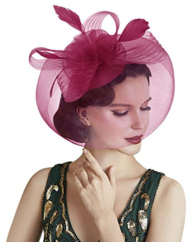 Bibi de Mariage Élégant avec Voilette - Chapeau Fascinant pour Mariée - Pince à Cheveux pour Soirée, Cocktail - Bandeau Voilé, Coiffure en Maille