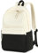 Schulrucksack für Teenager, groß, aus Kord, Büchertasche, leicht, für Mädchen und Jungen, leger, 17 Zoll (43,2 cm), Laptop-Reisetasche, Cord, weiß und schwarz, 17 inch, Classic
