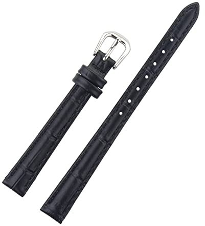 DeeboW bracelets de montre, bracelet de montre en silicone, bracelet de montre 10mm femmes bracelet de montre en cuir boucle ardillon accessoires de montre for femmes (Color : Black, Size : 10mm)