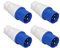 Uadme Prise Industrielle à 3 Broches IP44 16A, 4 Pièces Étanche Fiche Mâle Industrielles, Câble Adaptateur d'Extérieur, pour Caravane Industrielle, 220-250V