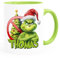 MoonWorks® Kaffee-Tasse Grinch Weihnachtstasse Mann Frau Paar mit Namen personalisierbar Geschenk lustig Weihnachtsmuffel Grinch weiss-innen-hellgruen standard