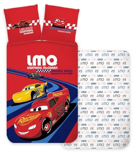 Brandmac McQueen - Juego de funda nórdica de 100 x 135 cm y funda de almohada de 40 x 60 cm, diseño de Cars