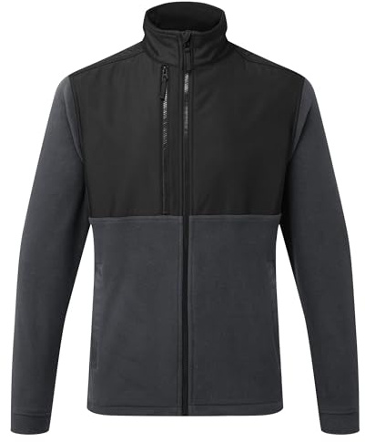 Portwest CD871 WX2 Herren-Fleecejacke mit durchgehendem Reißverschluss, 100% Polyester, leicht und bequem, Öko-Fleece, Metallgrau, Größe S