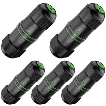 LEENUE Coupleur RJ45 étanche Cat6, Raccord Rj45 IP68 étanche Femelle Femelle, plaqué or et blindé Prolongateur Rj45 Extérieur pour câbles réseau CAT6/CAT5E/CAT5 PoE,1Gbps/250MHz, Lot de 5