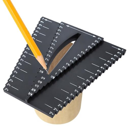 Medidor de trazado de regla de búsqueda de centro, medidor de búsqueda de centro,Herramienta de medición de madera - Calibrador 2 en 1, localizador de centro para carpintería, regla de medidor de
