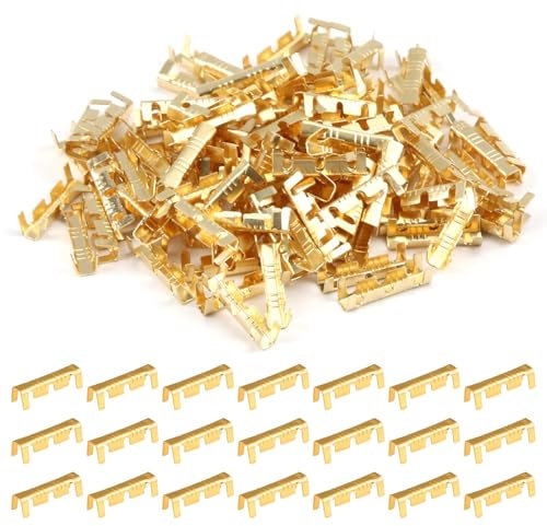 100Pcs Terminali A Crimpare In Ottone, Kterminali Elettrici A Crimpare, Ottone Resistente Alla Corrosione Terminali Aperti Non Isolati, Kit di Teste Elettriche A Forcella