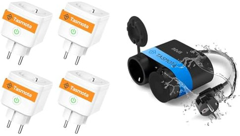 Refoss Tasmota Steckdose mit Stromzähler, Smart WLAN Steckdosen & Tasmota Smart Außensteckdose Nous A4T