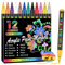 Lyuvie Acrylic Paint Pens,12 Colours Acrylic Pens for Rock Painting Fabric Glass Pebbles Stone Metal Wood Ceramic,Water-Based Permanent Paint Pens Markers with 0.7mm Extra Fine Tip