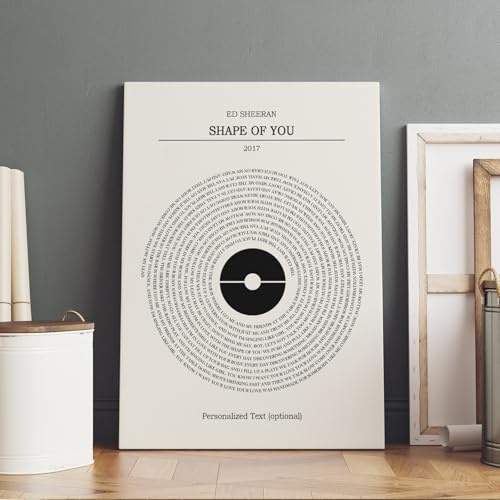 SOMEDA® Dein Lied im Schallplatttendesign | Lyrics personalisiert mit deinem Song | Poster, Leinwand oder gerahmtes Bild | Geschenk für Partner (Gerahmtes Bild, 30x40 cm)