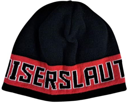 Wallitschek Kaiserslautern - Schriftzug schwarz-rot Strickmütze, Wintermütze, Beanie, Fanmütze, Fussball, 1900
