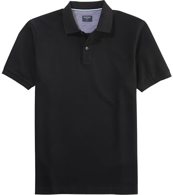OLYMP Regular Fit Polo Halbarm geknöpfter Polokragen Baumwolle Pique schwarz