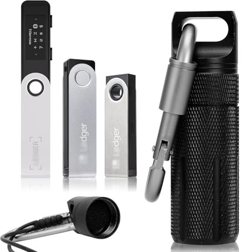 Aluminium Alloy Carrying Case Compatible with Ledger Nano X/S Plus, Waterproof and Shockproof, USB Storage, Secure Case for Cryptocurrency Cold Wallet (Black)