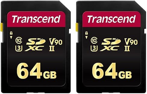 Transcend 64 GB SDXC/SDHC 700S Speicherkarte TS64GSDC700S / bis zu 285 MBs lesen und 180 MBs schreiben (Packung mit 2)