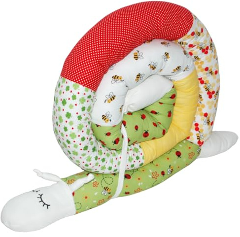 Generisch Bettschlange/Bettschnecke XXL (Motiv Marienkäfer) Länge 250cm **personalisierbar** Seitenschläferkissen (Marienkäfer mit Schwanzspitze 350cm)