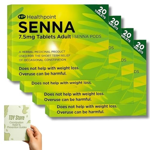Constipation Relief 7.5mg Tablets Adult - 4 Pack TDY Bundle Including Constipation Relielf & Prevention Guides + Stool Chart & Recording - for Adult Use