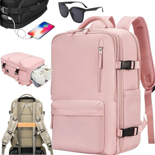 Generico Large Travel Backpack,Flight Approved Durable Waterproof Bag,Laptop Backpacks with USB Charging Port Shoes Compartment