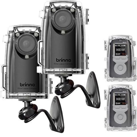 Brinno Confezione da 2 telecamere Time Lapse BCC300-M, fotocamera Timelapse 2023, costruzione per esterni, HDR FHD1080P con montaggio a parete, schermo LCD, batteria a lunga durata, custodia