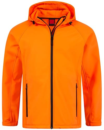 Mivaro Herren Softshelljacke - wasserdicht, winddicht & atmungsaktiv - Arbeits- und Outdoorjacke mit Kapuze - Regular-Fit, 320 g/m² Stoffgewicht, Reißverschlusstaschen, pflegeleicht, Größen S - 5XL