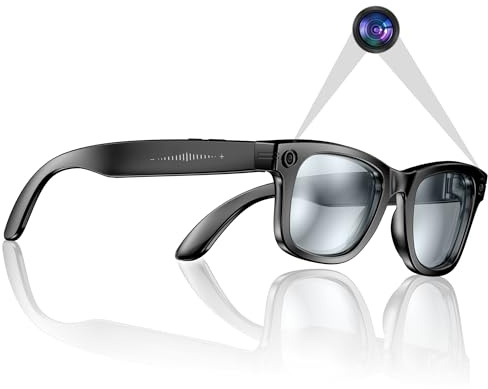 Yowow BIT AI Smart 4K Camera Glasses,HD 1080P Videos,Ultra-Wide Anti-Shake, Vlog Recording, AI Translation, AI Voice Assistant, Open Ears, Wi-Fi Transmission, Music Control (Anti-blue light lenses)