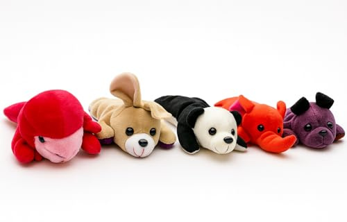 Generisch Plüschtiere Set 20сm – 5er Kuscheltier Kollektion, weiche Stofftiere in bunten Farben, Geschenkidee für Kinder & Deko (Verschiedene Tier-Sets) (Set 4)