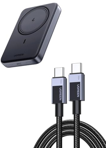 UGREEN Nexode Batterie Externe 10000mAh 20W avec UGREEN Câble USB C PD 100W 20V 5A Charge Rapide QC 4.0 1M
