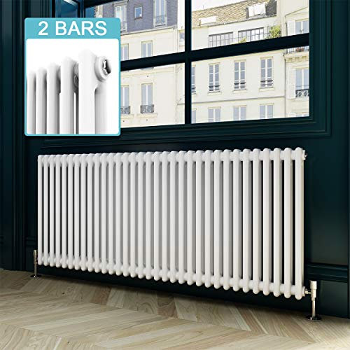 ELEGANT 600 x 1484 mm Traditional Column Radiators Horizontal Double Panel Cast Iron Central Heating Rads