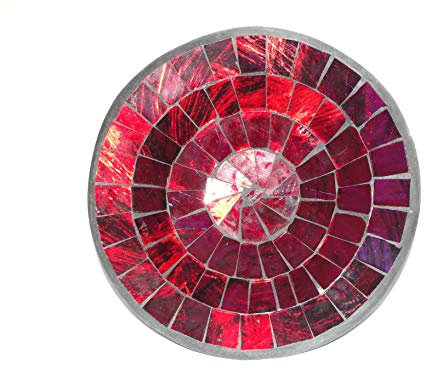 Deko - Schale Glasmosaik rund, 15 cm, rot - violett schillernd