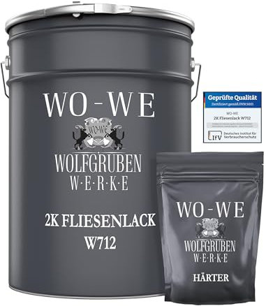 WO-WE 2K Fliesenlack Fliesenfarbe Bodenfliesen Steingrau ähnl. RAL 7030-10Kg