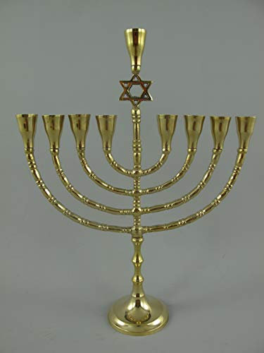Clever-Deko Chanukkaleuchter 9-armig Menorah Menora Davidleuchter Kerzenleuchter DAVIDSTERN