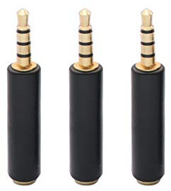 QiCheng&LYS Adapter von ctia zu omtp, CTIA- und OMTP-System Austauschbarer 3,5-mm-Stecker (männlich) auf Buchse (schwarz) - 3-Pack.