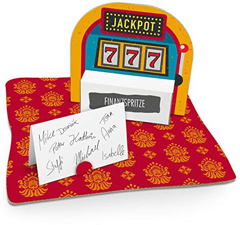 itenga Einarmiger Bandit Jackpot Slot Machine Geldgeschenk Gastgeschenk Verpackung Casino mit Bodenplatte, Geschenkkarte und Stickerbogen