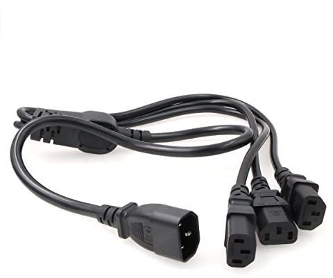 EONVIC Cavo di alimentazione sdoppiatore IEC 320 C14 maschio a 3 x C13 femmina, 1 m