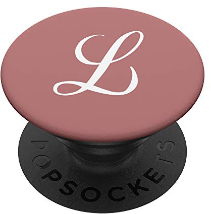 Personalized Initial L Script Dark Rose Pink Women Gift PopSockets PopGrip: Ausziehbarer Sockel und Griff für Handys/Tablets mit Tauschbarem Top
