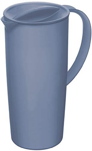 Rotho Caruba Krug 1.2l mit Deckel und Ausguss, Kunststoff (PP) BPA-frei, horizonblue, 1.2l (16.0 x 10.5 x 22.0 cm), Blau