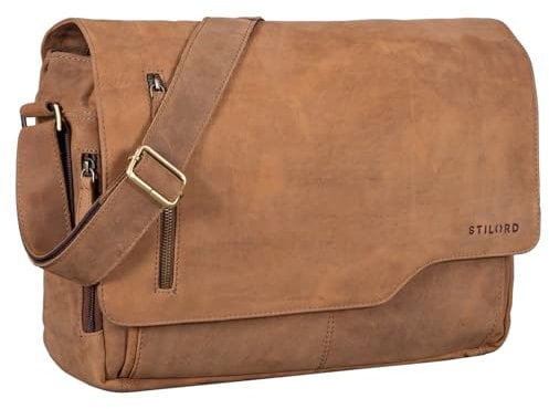 STILORD Ledertasche für Herren braun - Aktentasche mit 15.6 Zoll Laptopfach - Frauen & Männer Business-Tasche für Office, Uni & Büro - Umhängetasche 'Marlon'