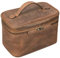 STILORD 'Aden' Kulturbeutel Leder Groß Waschtasche Toilettentasche Reise Kosmetiktasche mit Allround Reißverschluss und Henkel Vintage Echtleder, Farbe:mittel - braun