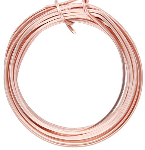 The Beadsmith Square Craft Wire - 18 Gauge, 4 Yard Coil - Rose Gold Color - Jewelry Making, Wire Wrapping, DIY Arts & Crafts