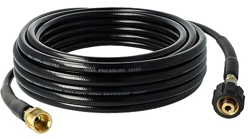 vhbw 10 m Verlängerungsschlauch kompatibel mit Kärcher K 3.98 M T 100, K 3.99 M plus Hochdruckreiniger mit M22 x 1,5 Gewindeanschluss, Schwarz