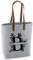 Filztasche Damen-Shopper mit Motivdruck | Bedruckt und Personalisiert mit Floralem Monogramm Blumen Name | Einkaufstasche Geschenk (Hellgrau)