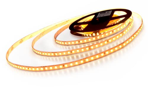 illuburg 12V LED Strip 5m Warmweiß 2700K 128LEDs/M 12W/M 7200lm Superhell SMD 2835 Dimmbar Selbstklebend LED Streifen Lichtband Lichtleiste Deko Beleuchtung